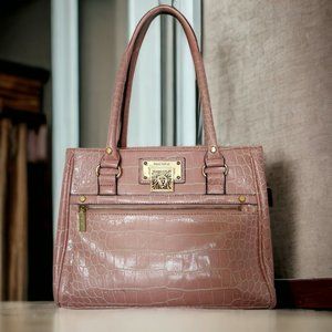 Anne Klein Alligator Alley Pink Medium Satchel Handbag